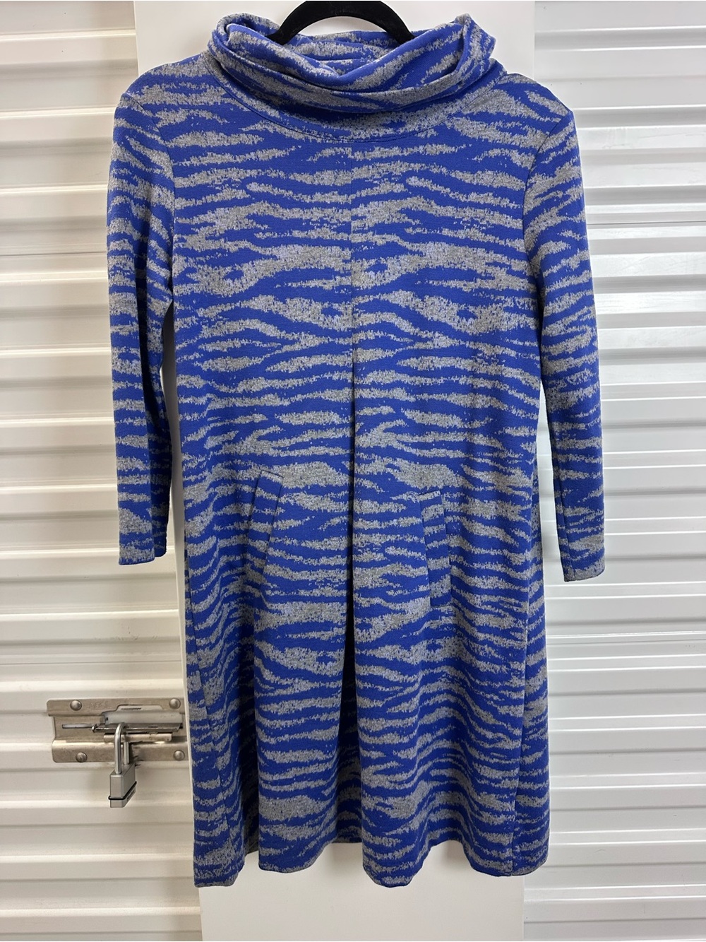 Tyler Boe KIM Blue and Gray Knit Dress